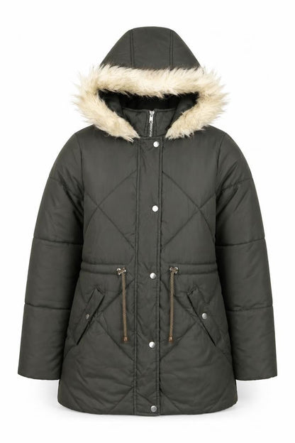 Womens UK Size 10 New Look Green Puffer Jacket