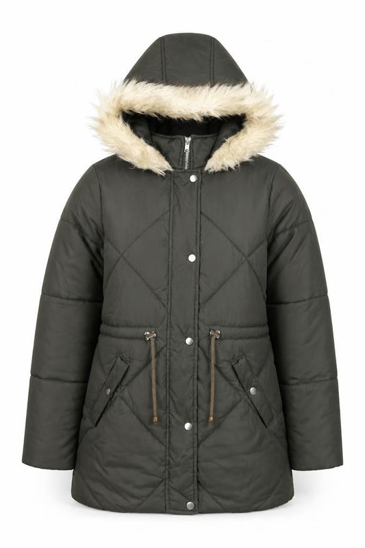 Womens UK Size 10 New Look Green Puffer Jacket