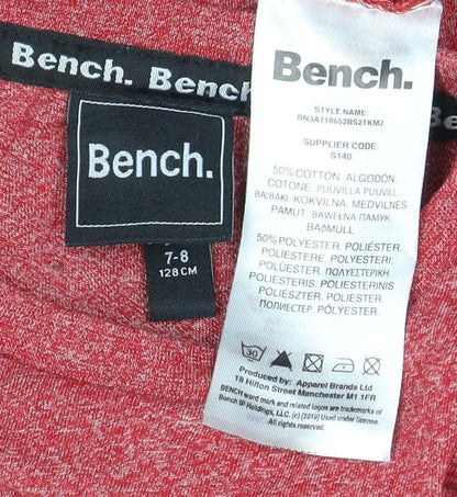 Bench Boys Red Logo T-Shirt, Size 7-8 Years, Regular Fit