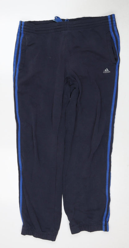 Adidas Men's Blue Track Pants M, Elastic, Gym Ready