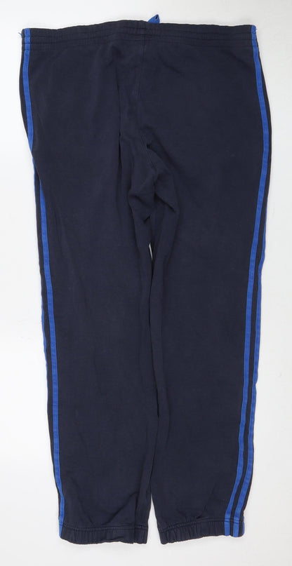 Adidas Men's Blue Track Pants M, Elastic, Gym Ready