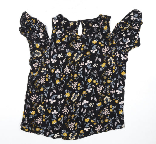 Womens UK Size 16 New Look Black Tunic Blouse