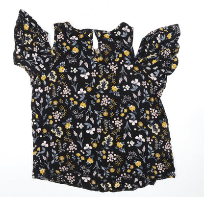 Womens UK Size 16 New Look Black Tunic Blouse