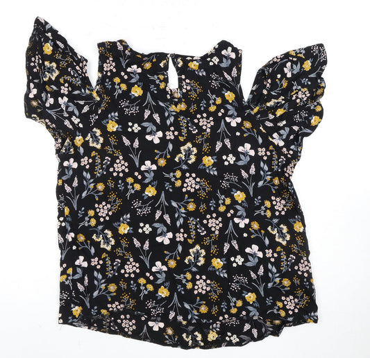 Womens UK Size 16 New Look Black Tunic Blouse