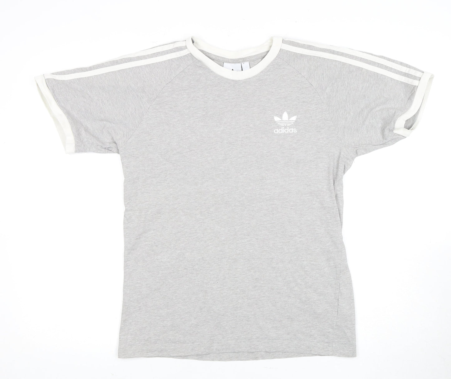 Adidas Men's Grey Cotton Short Sleeve T-Shirt S