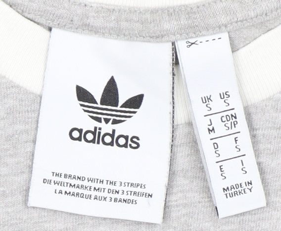 Adidas Men's Grey Cotton Short Sleeve T-Shirt S