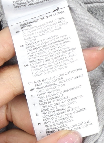 Adidas Men's Grey Cotton Short Sleeve T-Shirt S