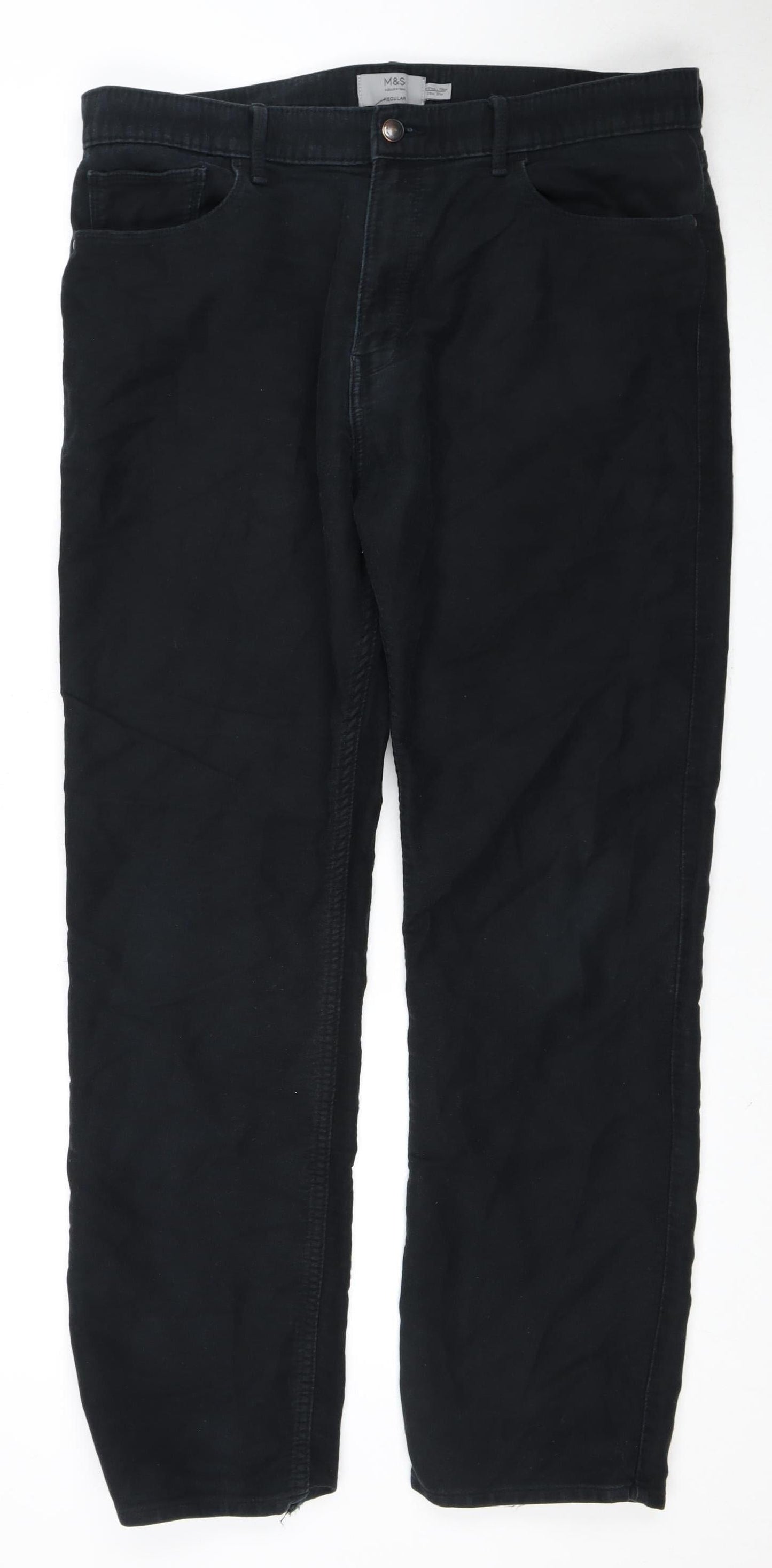 Marks and Spencer Men's Black Straight Jeans 31 in