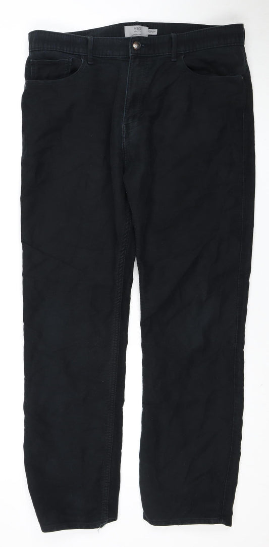 Marks and Spencer Men's Black Straight Jeans 31 in