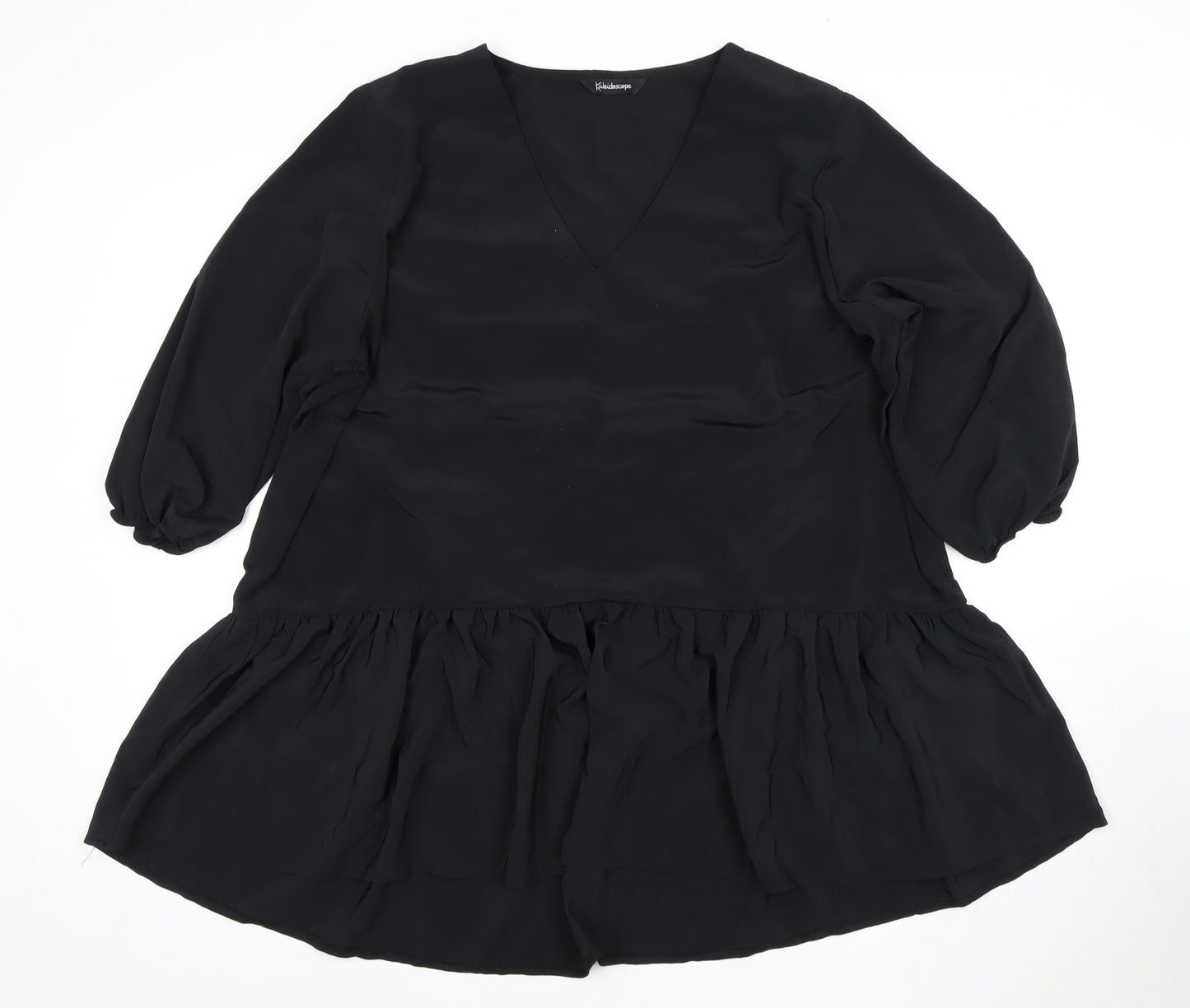 Womens UK Size 20 Kaleidoscope Black Tunic Blouse