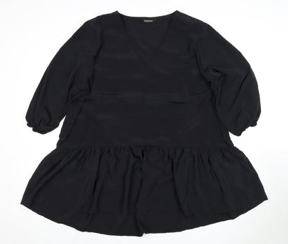 Womens UK Size 20 Kaleidoscope Black Tunic Blouse