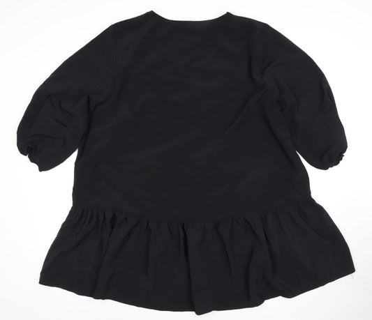 Womens UK Size 20 Kaleidoscope Black Tunic Blouse