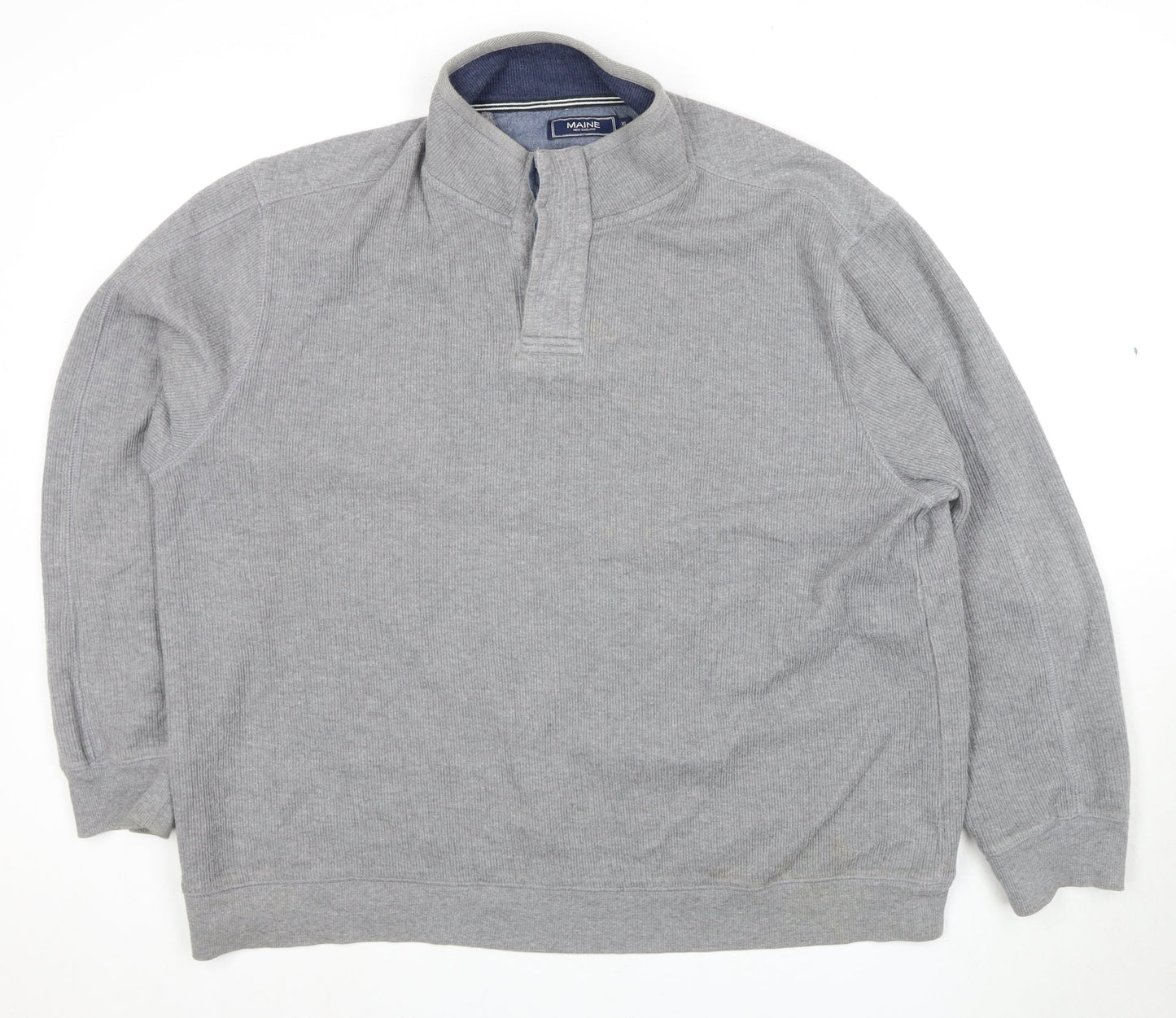 Maine New England Men's XL Grey Collared Pullover Jumper