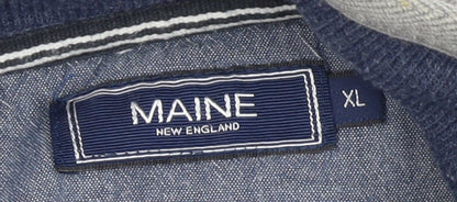 Maine New England Men's XL Grey Collared Pullover Jumper