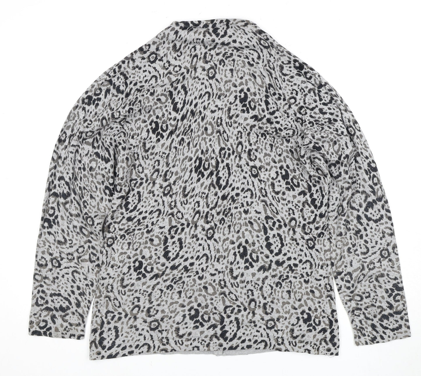 TIGI Wear Women's Grey Animal Print Cardigan Size 10
