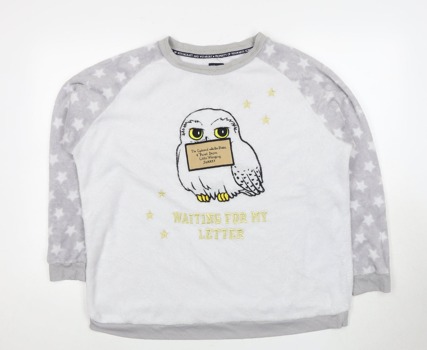 Harry Potter Women's Grey XL Fleece Pyjama Top