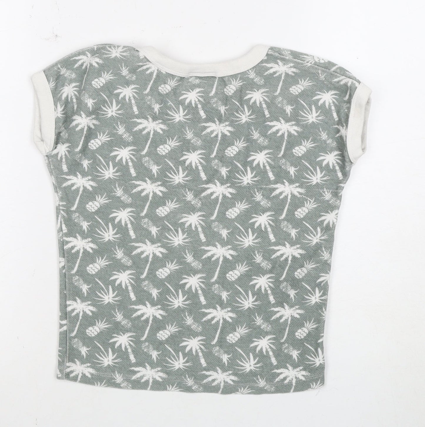 Mango Girls Green Floral T-Shirt, 2 Years, Short Sleeve