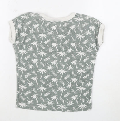 Mango Girls Green Floral T-Shirt, 2 Years, Short Sleeve