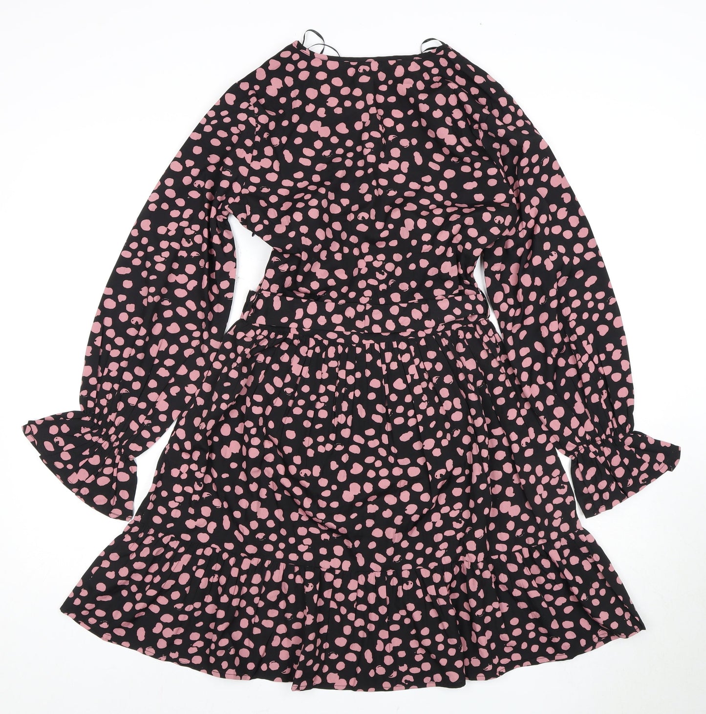 Quiz Women's Black Polka Dot A-Line Dress Size 6