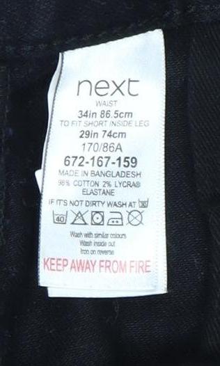Next Men's Black Straight Jeans, Size L, Regular Fit
