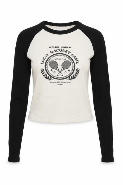Bershka Women's Black & White Ringer T-Shirt, Size 8