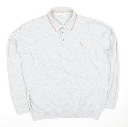 Next Men's Grey Collared Pullover Jumper L