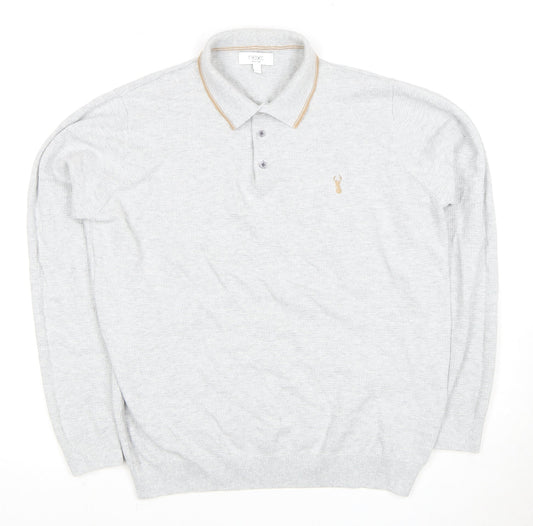 Next Men's Grey Collared Pullover Jumper L