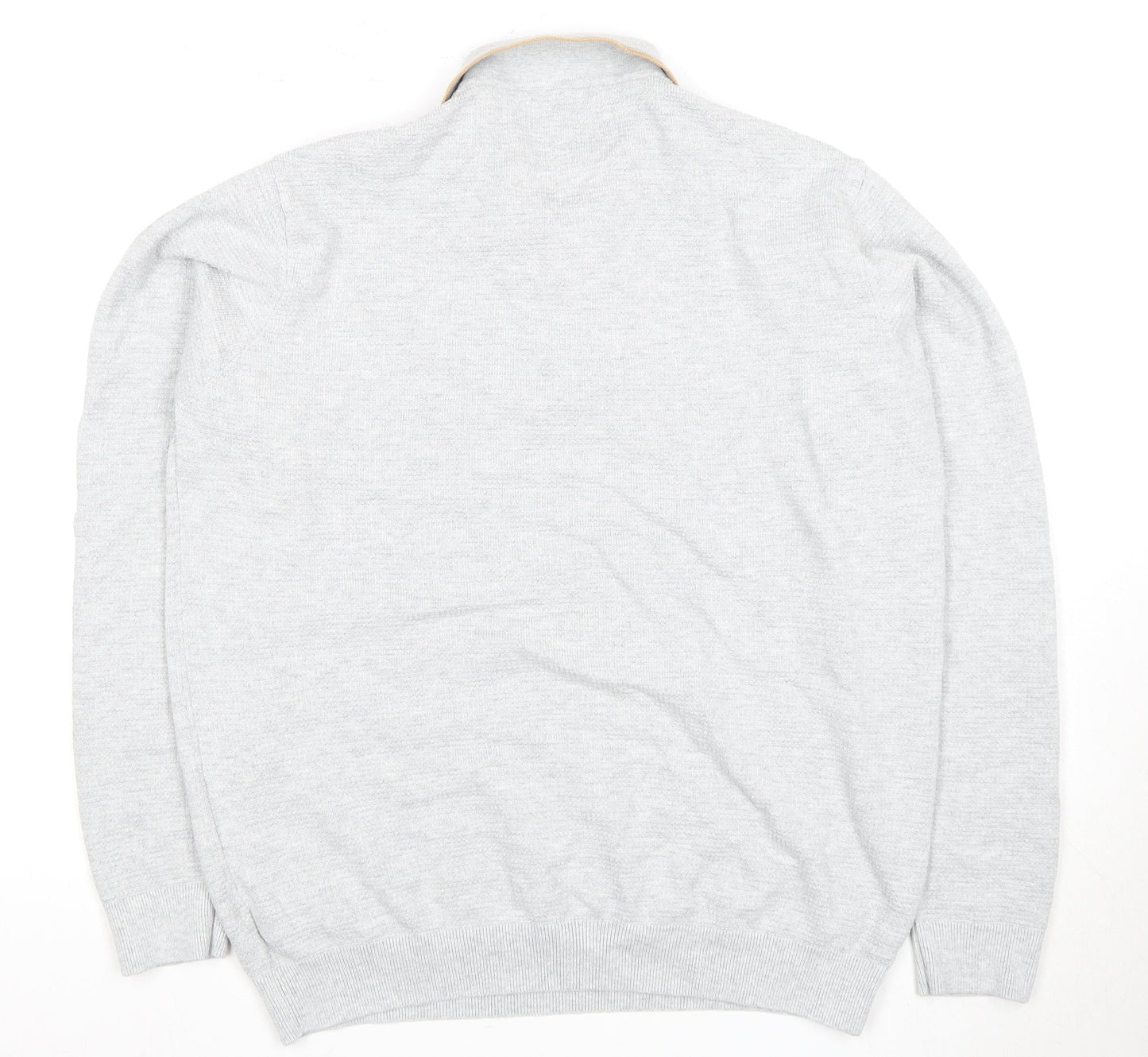 Next Men's Grey Collared Pullover Jumper L