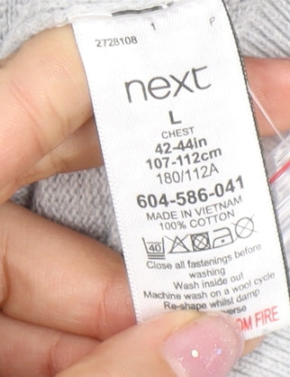 Next Men's Grey Collared Pullover Jumper L