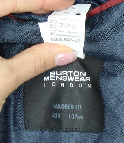 Mens UK Size 42 Burton Regular Blue Suit Jacket