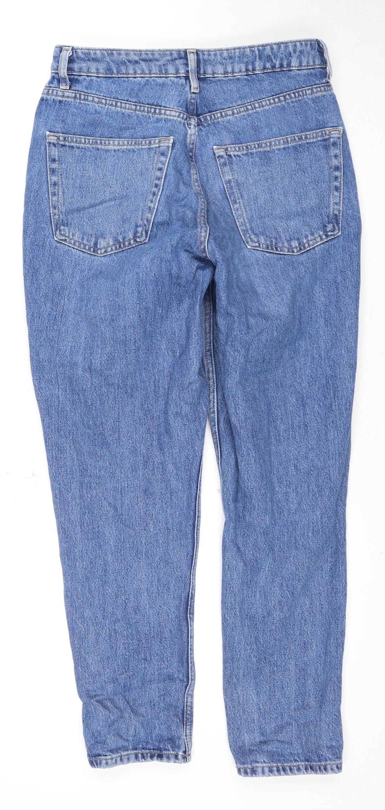 Topshop Blue Boyfriend Jeans, Size 10, Distressed