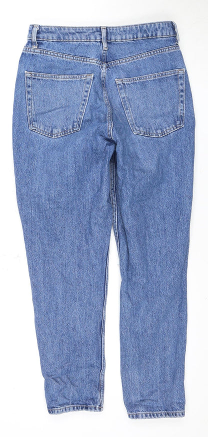 Topshop Blue Boyfriend Jeans, Size 10, Distressed