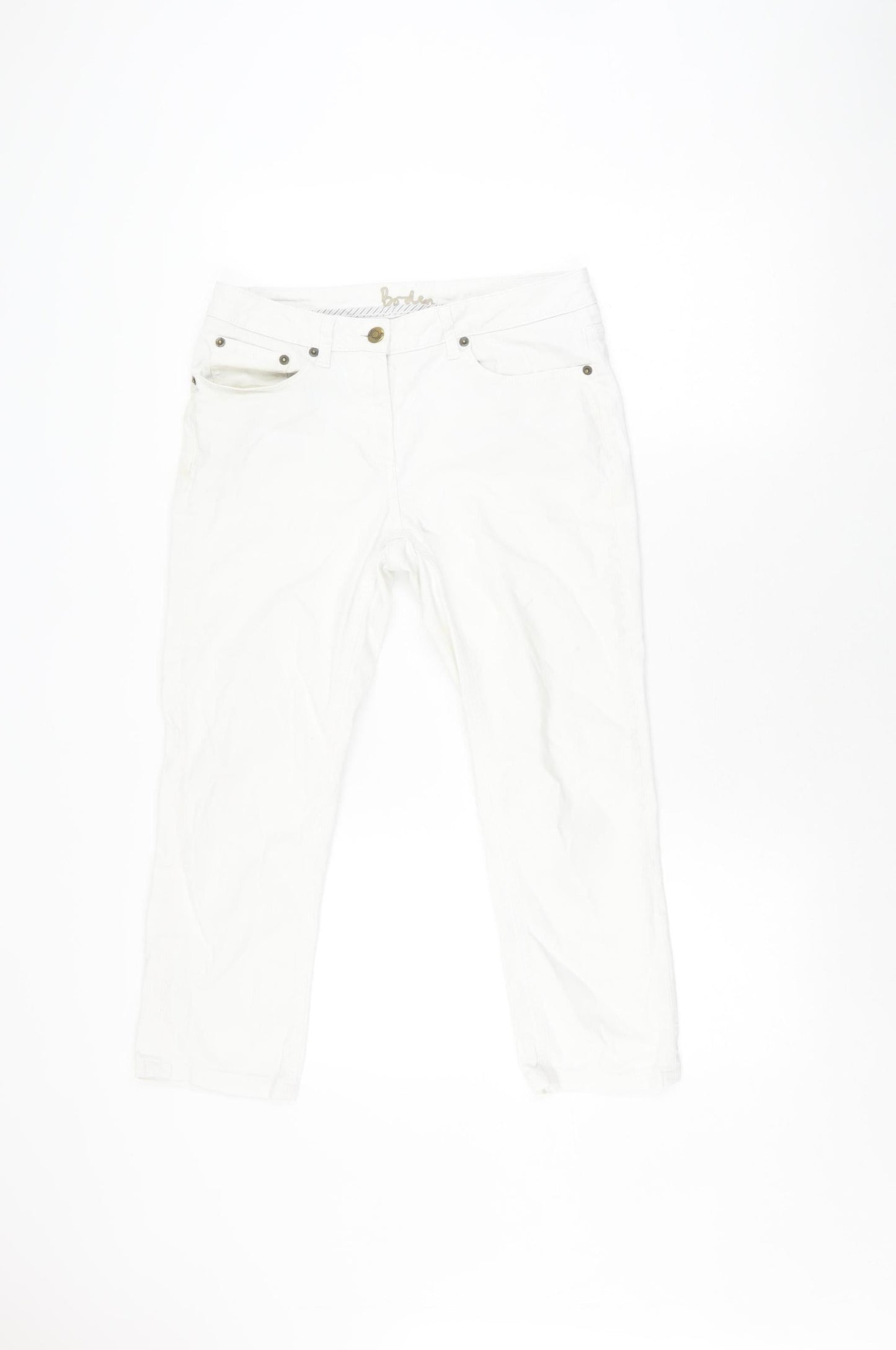 Boden Women's White Jeans Size 10 with Pockets