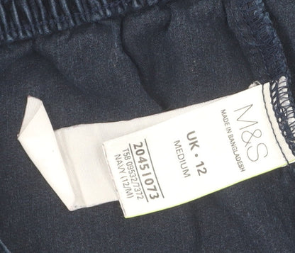Womens UK Size 12 Marks and Spencer Regular Fit  Blue Trousers