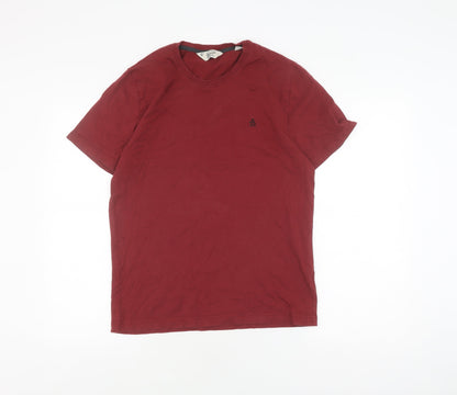 Original Penguin Men's Red Cotton T-Shirt, Size M