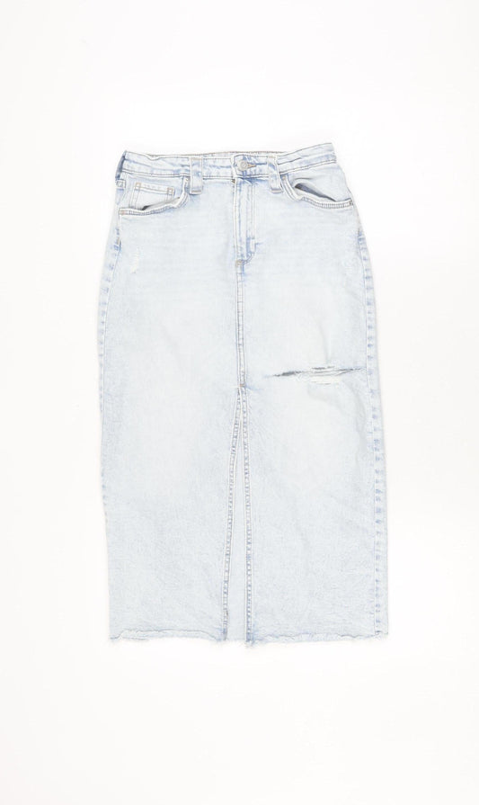 H&M Teens Blue Denim Pencil Skirt Size 10
