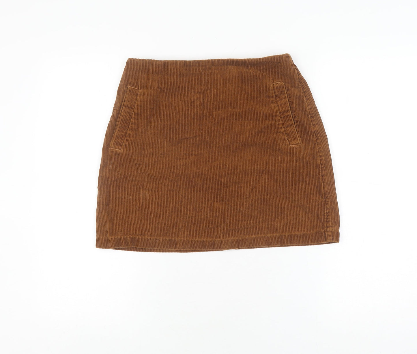 New Look Women's Brown Corduroy Pencil Skirt, Size 8