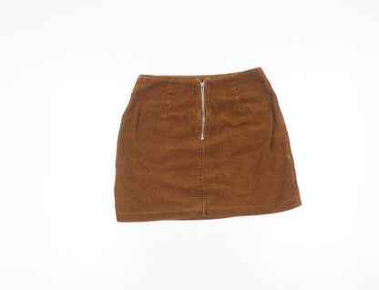 New Look Women's Brown Corduroy Pencil Skirt, Size 8