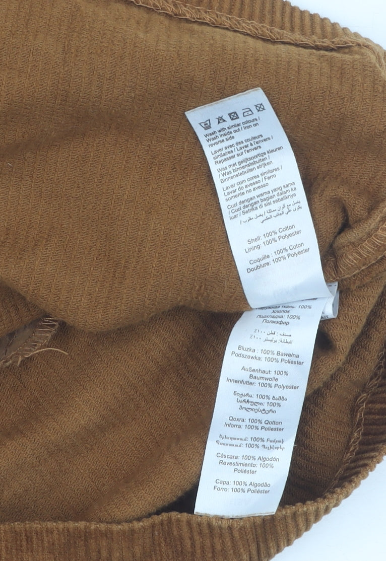 New Look Women's Brown Corduroy Pencil Skirt, Size 8