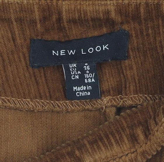 New Look Women's Brown Corduroy Pencil Skirt, Size 8