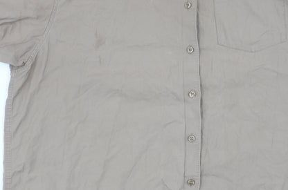 Womens UK Size 12 COLLUSION Beige Basic Button-Up