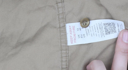 Womens UK Size 12 COLLUSION Beige Basic Button-Up
