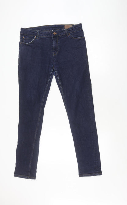 ASOS Men's Blue Skinny Jeans, Size 34, Dark Denim