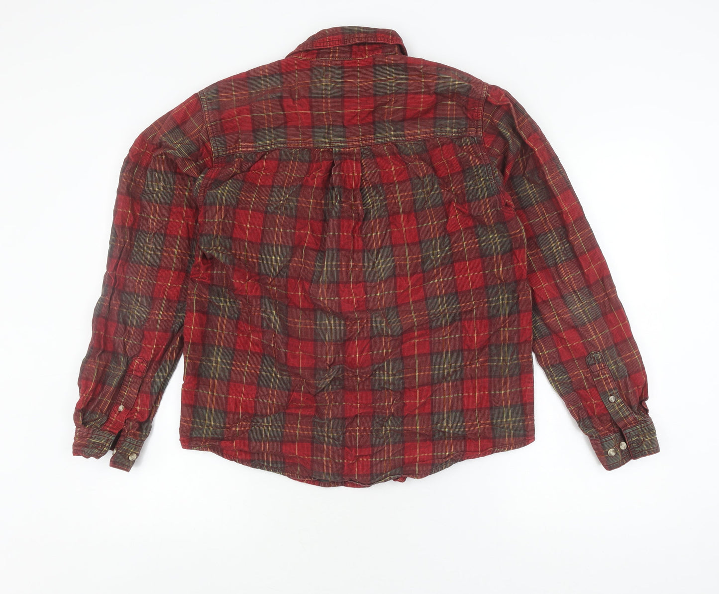 Cotton Traders Men's Red Plaid Button-Up Shirt S