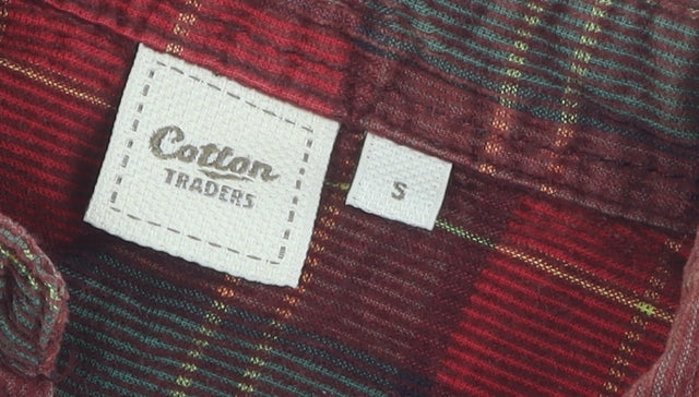Cotton Traders Men's Red Plaid Button-Up Shirt S