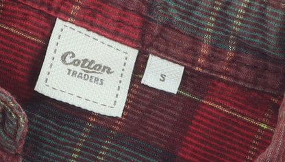 Cotton Traders Men's Red Plaid Button-Up Shirt S