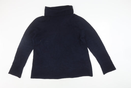 James Lakeland Women's Blue Roll Neck Pullover Jumper - Size 20