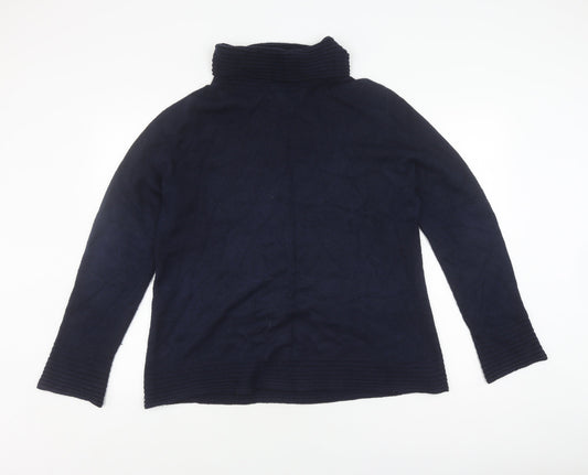 James Lakeland Women's Blue Roll Neck Pullover Jumper - Size 20