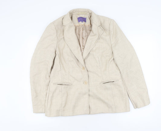 Autonomy Women's Beige Blazer, Size 14, Business Suit Jacket