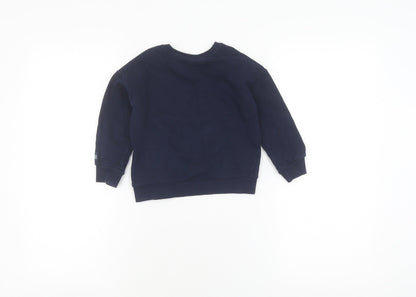 George Girls Blue Sequin Mickey Mouse Sweatshirt, 3-4 Years